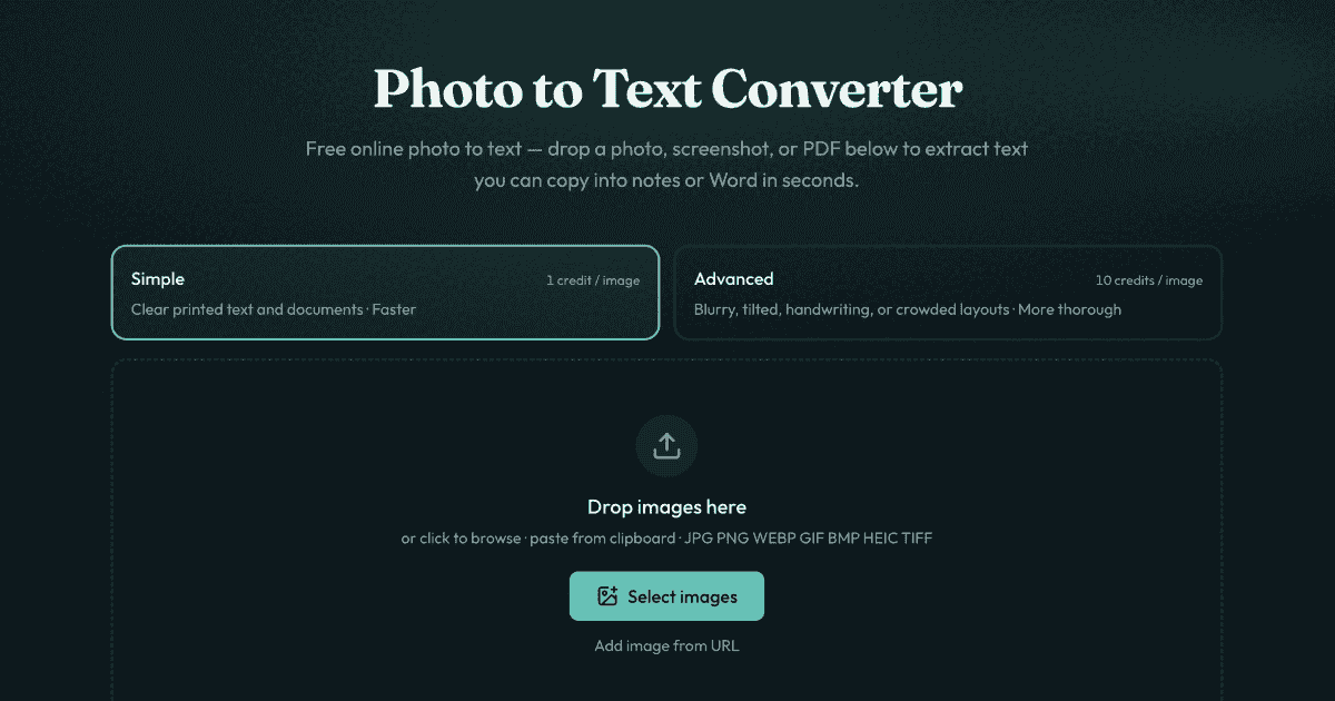 Photo to Text OG image